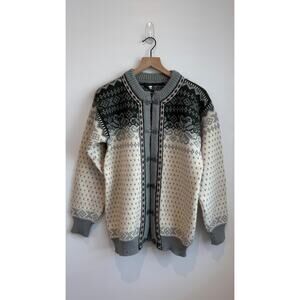 Dale of Norway Wool Sweater Cardigan Nordic Pattern Size M 50